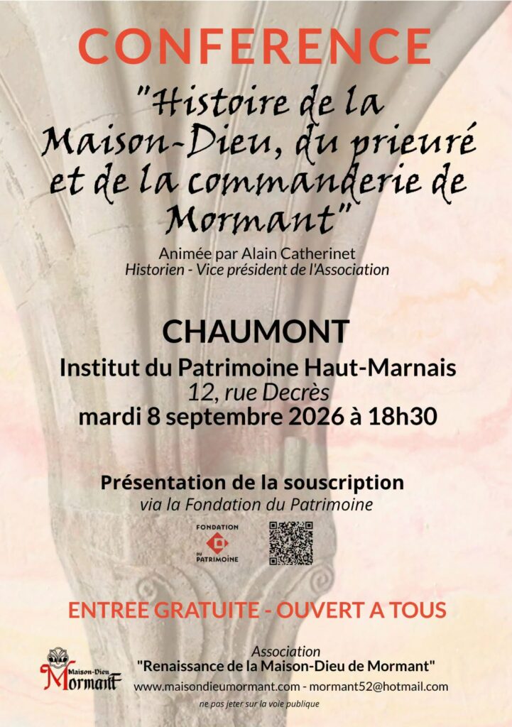 Affiche de la conférence sur la Maison-Dieu de Mormant